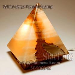 White Onyx Pyramid Lamp